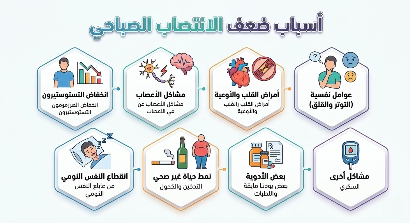 أسباب ضعف الانتصاب الصباحي