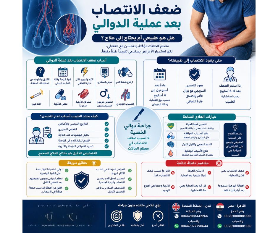  هل ضعف الانتصاب بعد عملية الدوالي طبيعي؟