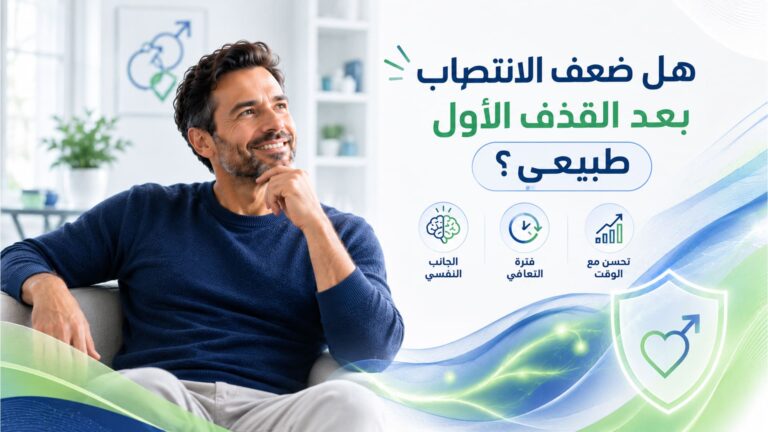 هل ضعف الانتصاب بعد القذف الاول طبيعي؟